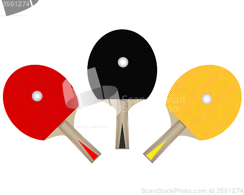 Image of three table tennis rackets