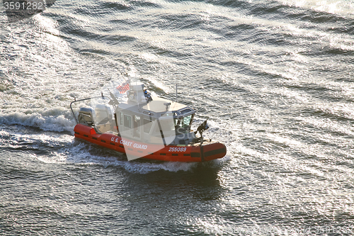 Image of Coast Guard powerboat sailing