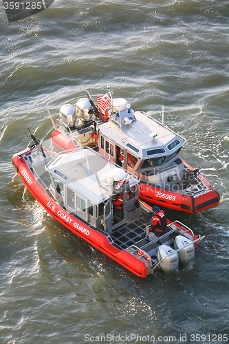 Image of Two US Coast Guard powerboats in East River