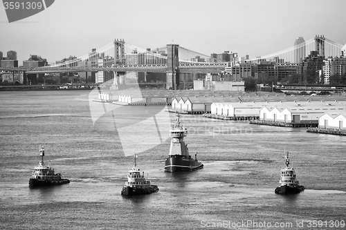Image of Four tugboats in New York City
