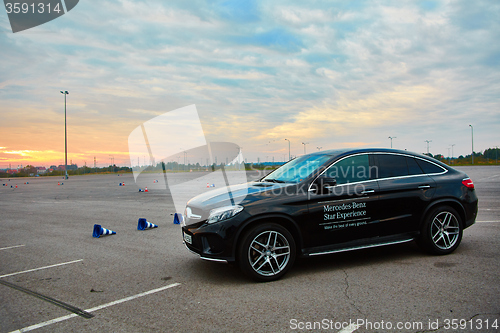 Image of Lviv, Ukraine - OCTOBER 15, 2015: Mercedes Benz star experience. The interesting series of test drives