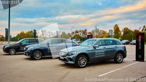 Image of Lviv, Ukraine - OCTOBER 15, 2015: Mercedes Benz star experience. The interesting series of test drives