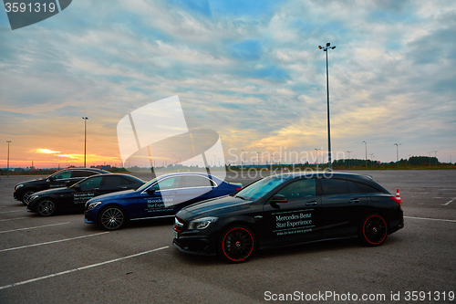 Image of Lviv, Ukraine - OCTOBER 15, 2015: Mercedes Benz star experience. The interesting series of test drives