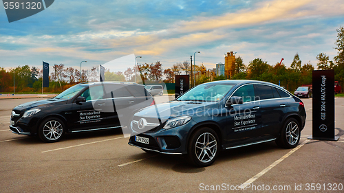 Image of Lviv, Ukraine - OCTOBER 15, 2015: Mercedes Benz star experience. The interesting series of test drives