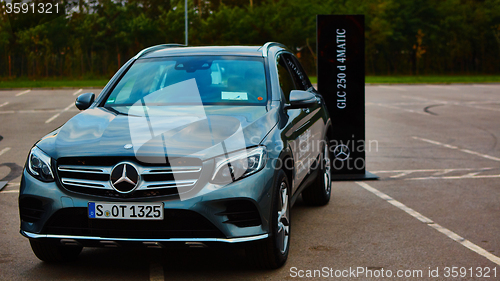 Image of Lviv, Ukraine - OCTOBER 15, 2015: Mercedes Benz star experience. The interesting series of test drives