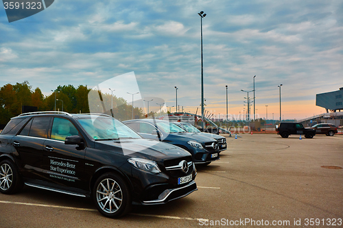 Image of Lviv, Ukraine - OCTOBER 15, 2015: Mercedes Benz star experience. The interesting series of test drives