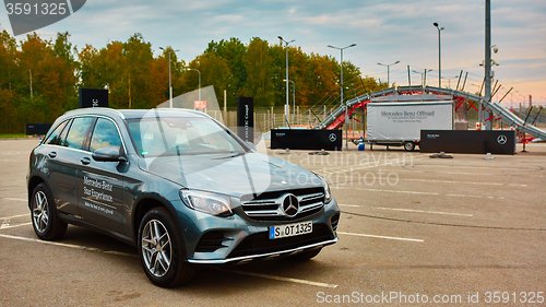 Image of Lviv, Ukraine - OCTOBER 15, 2015: Mercedes Benz star experience. The interesting series of test drives