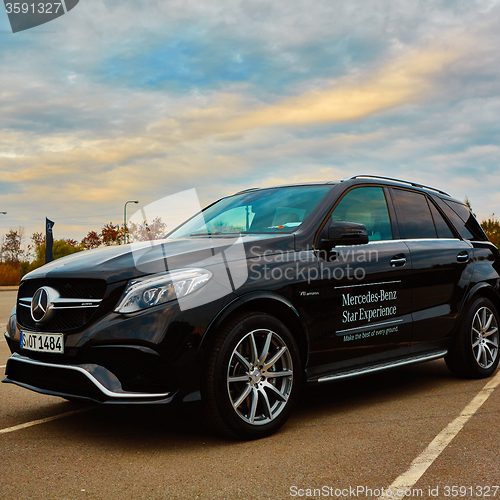 Image of Lviv, Ukraine - OCTOBER 15, 2015: Mercedes Benz star experience. The interesting series of test drives