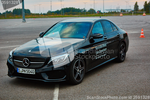 Image of Lviv, Ukraine - OCTOBER 15, 2015: Mercedes Benz star experience. The interesting series of test drives