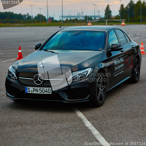 Image of Lviv, Ukraine - OCTOBER 15, 2015: Mercedes Benz star experience. The interesting series of test drives