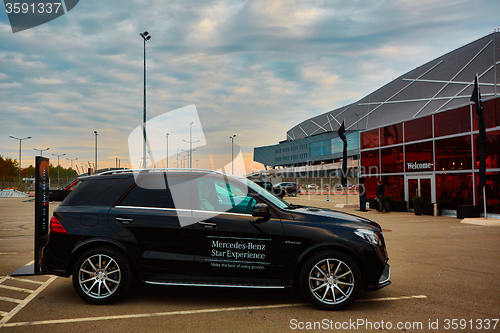 Image of Lviv, Ukraine - OCTOBER 15, 2015: Mercedes Benz star experience. The interesting series of test drives