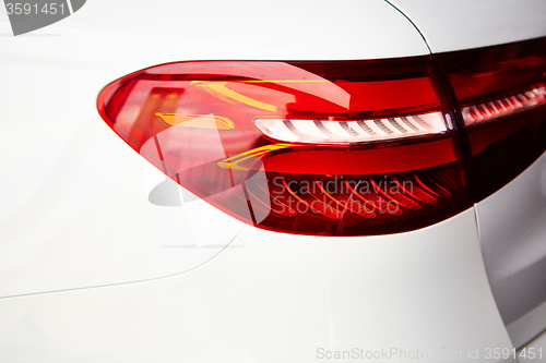 Image of Detail on the rear light of a car