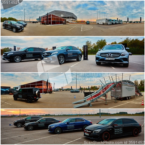 Image of Lviv, Ukraine - OCTOBER 15, 2015: Mercedes Benz star experience. The interesting series of test drives