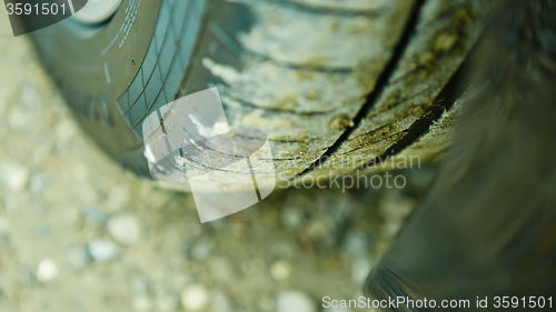 Image of detail of car wheel