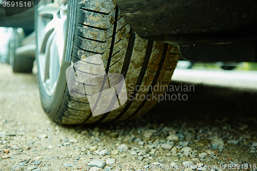 Image of detail of car wheel