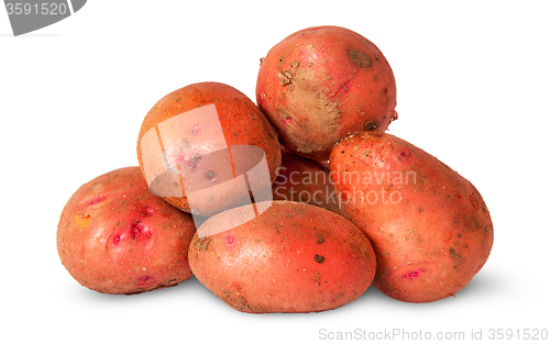 Image of Pile of dirty potatoes