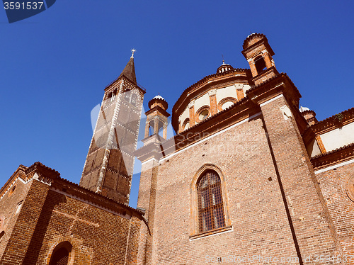 Image of Retro look Sant Eustorgio church Milan