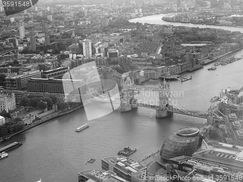 Image of Black and white Aerial view of London