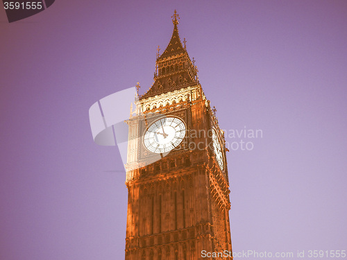 Image of Retro looking Big Ben in London