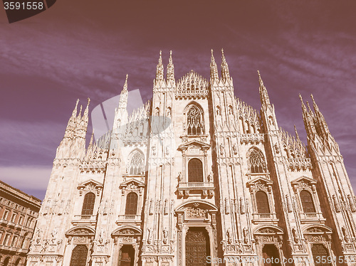 Image of Retro looking Milan Cathedral