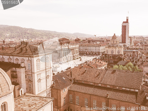 Image of Retro looking Piazza Castello Turin