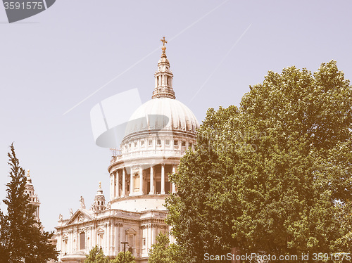 Image of Retro looking St Paul Cathedral in London