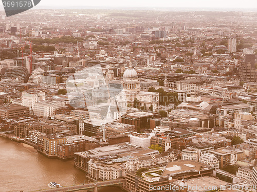 Image of Retro looking Aerial view of London