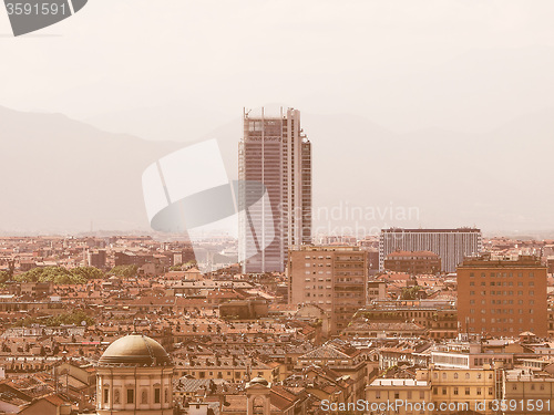 Image of Retro looking San Paolo skyscraper in Turin