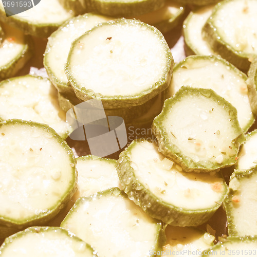 Image of Retro looking Courgettes zucchini