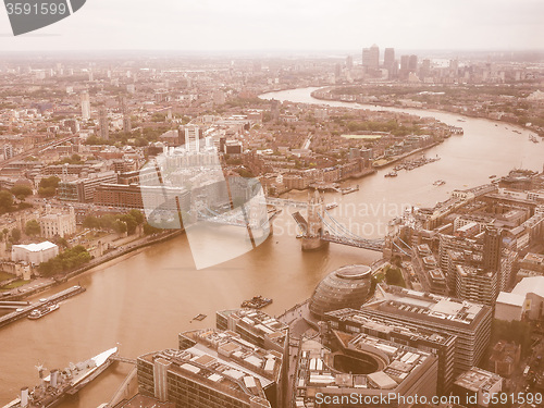 Image of Retro looking Aerial view of London