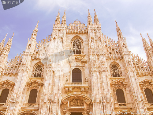 Image of Retro looking Milan cathedral