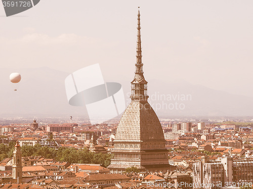 Image of Retro looking Mole Antonelliana in Turin