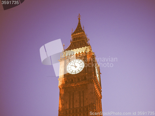 Image of Retro looking Big Ben in London