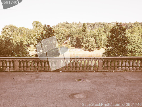 Image of Retro looking River Po in Turin