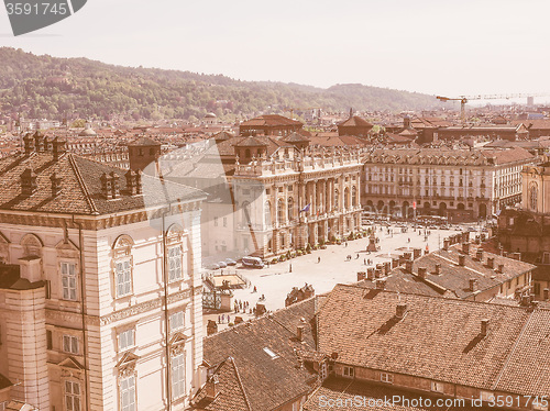 Image of Retro looking Piazza Castello Turin