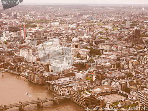 Image of Retro looking Aerial view of London
