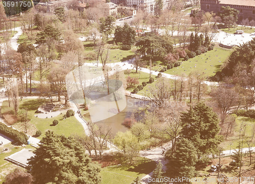 Image of Retro looking Milan aerial view