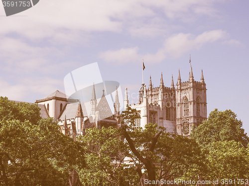 Image of Retro looking Westminster Abbey in London