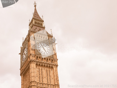Image of Retro looking Big Ben in London