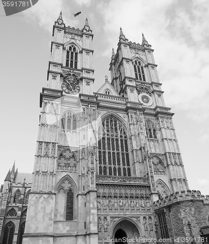 Image of Black and white Westminster Abbey in London