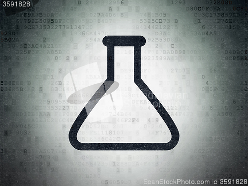 Image of Science concept: Flask on Digital Paper background