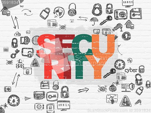 Image of Safety concept: Security on wall background
