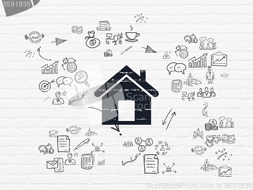 Image of Business concept: Home on wall background