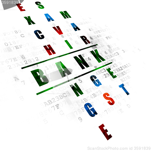 Image of Currency concept: Bank in Crossword Puzzle
