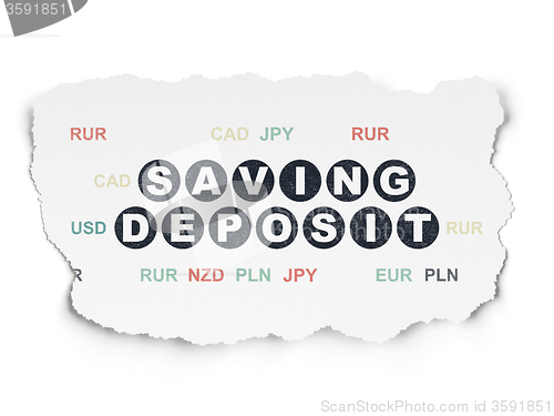 Image of Banking concept: Saving Deposit on Torn Paper background