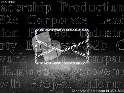 Image of Business concept: Email in grunge dark room