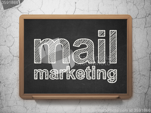 Image of Marketing concept: Mail Marketing on chalkboard background