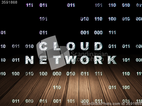 Image of Cloud computing concept: Cloud Network in grunge dark room