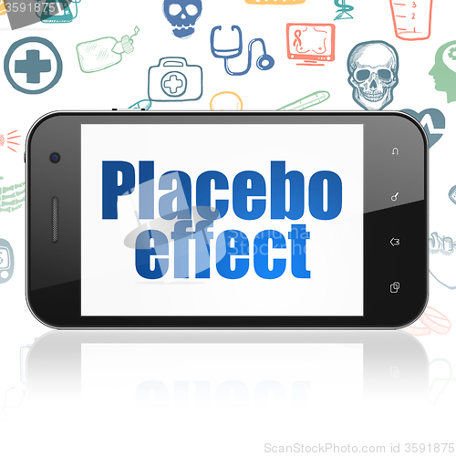 Image of Healthcare concept: Smartphone with Placebo Effect on display