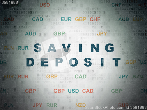 Image of Currency concept: Saving Deposit on Digital Paper background